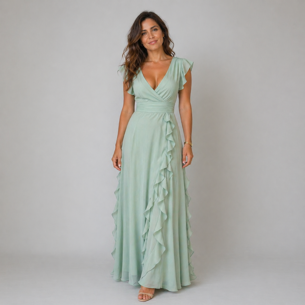 Vestido Valeria Verde Salvia