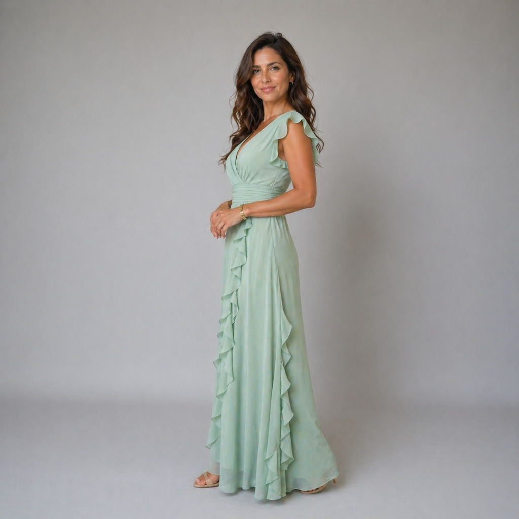 Vestido Valeria Verde Salvia