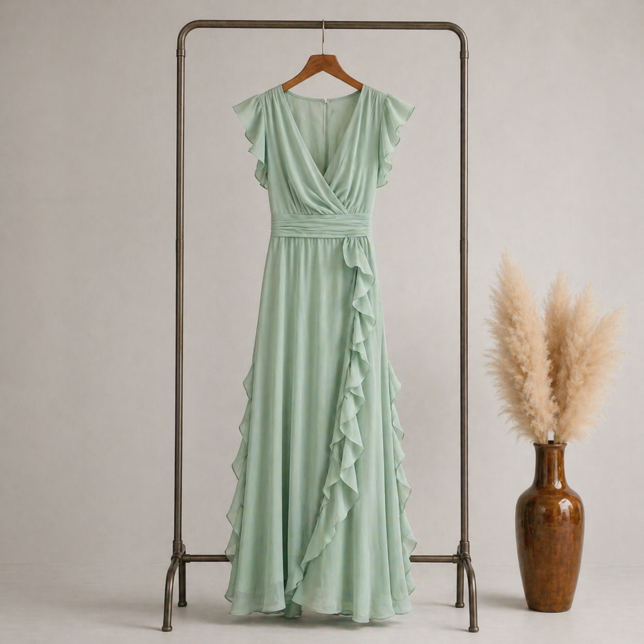 Vestido Valeria Verde Salvia