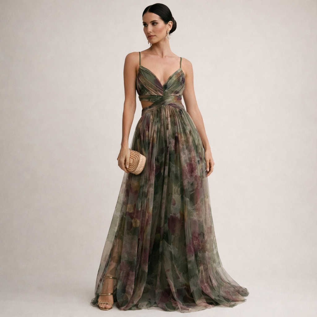 Vestido Sunset Bloom Plus Elegance