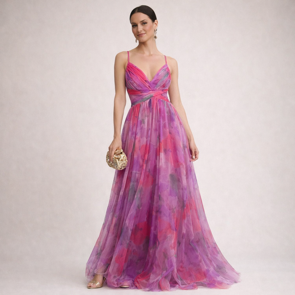 Vestido Sunset Bloom Plus Elegance