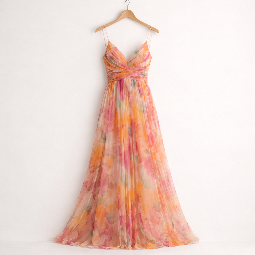 Vestido Sunset Bloom Plus Elegance