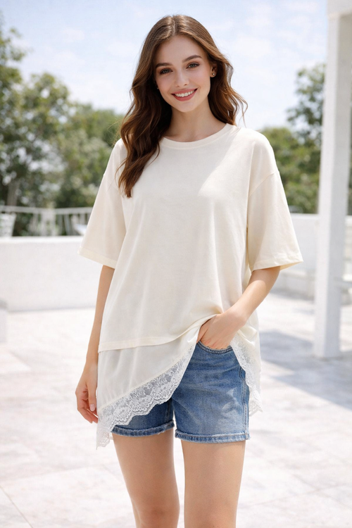 Camiseta Layer Encaje