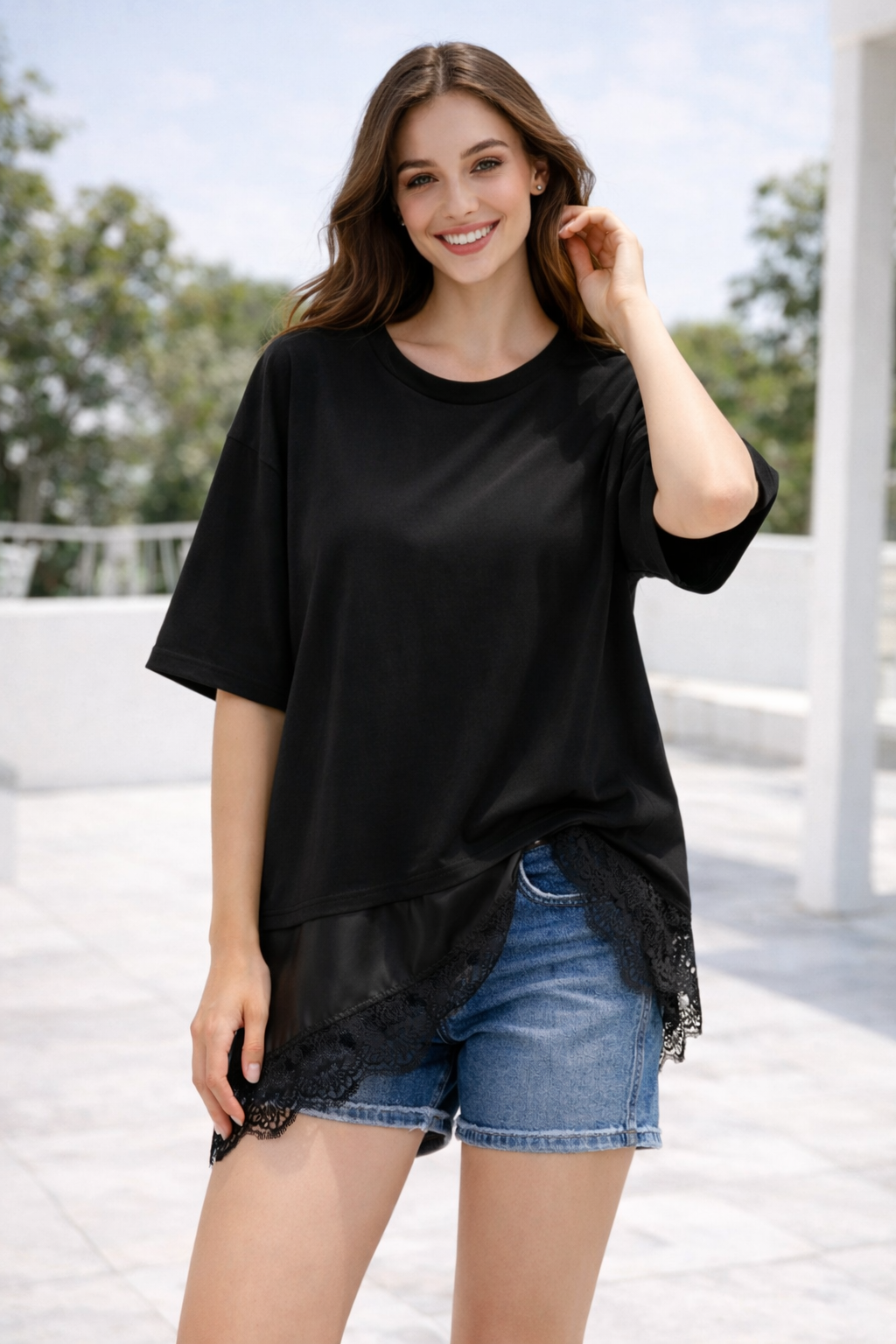 Camiseta Layer Encaje