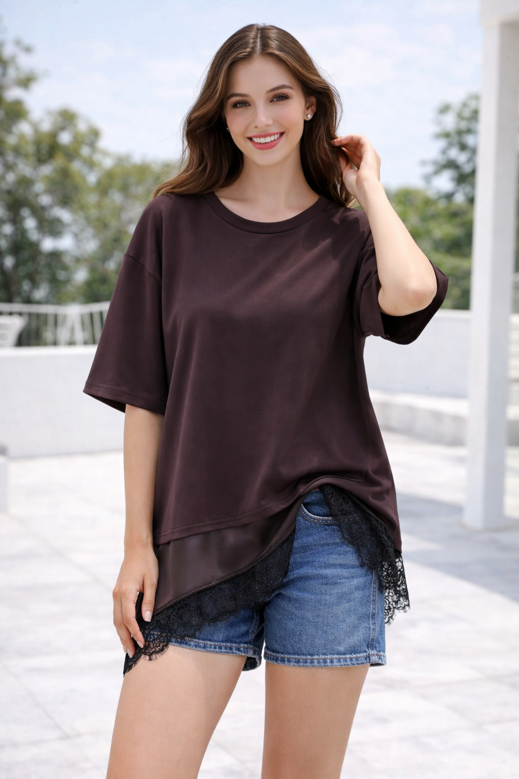 Camiseta Layer Encaje